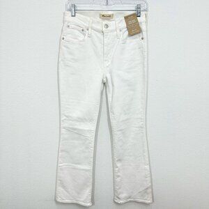 Madewell Women's Size 26 Mid Rise Kick Out Crop White Denim Jeans NWT Summer‎